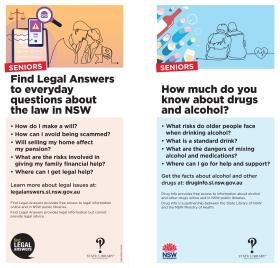 Front and back of Find Legal Answers seniors DL card