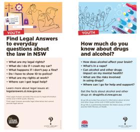Front and back designs of Find Legal Answers youth DL card