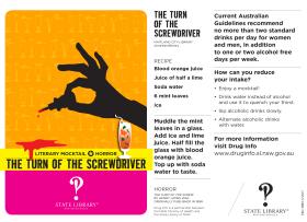 Turn of the Screwdriver literary mocktail recipe card